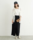 【WEB限定】フロントボタンカットイージーIラインスカート