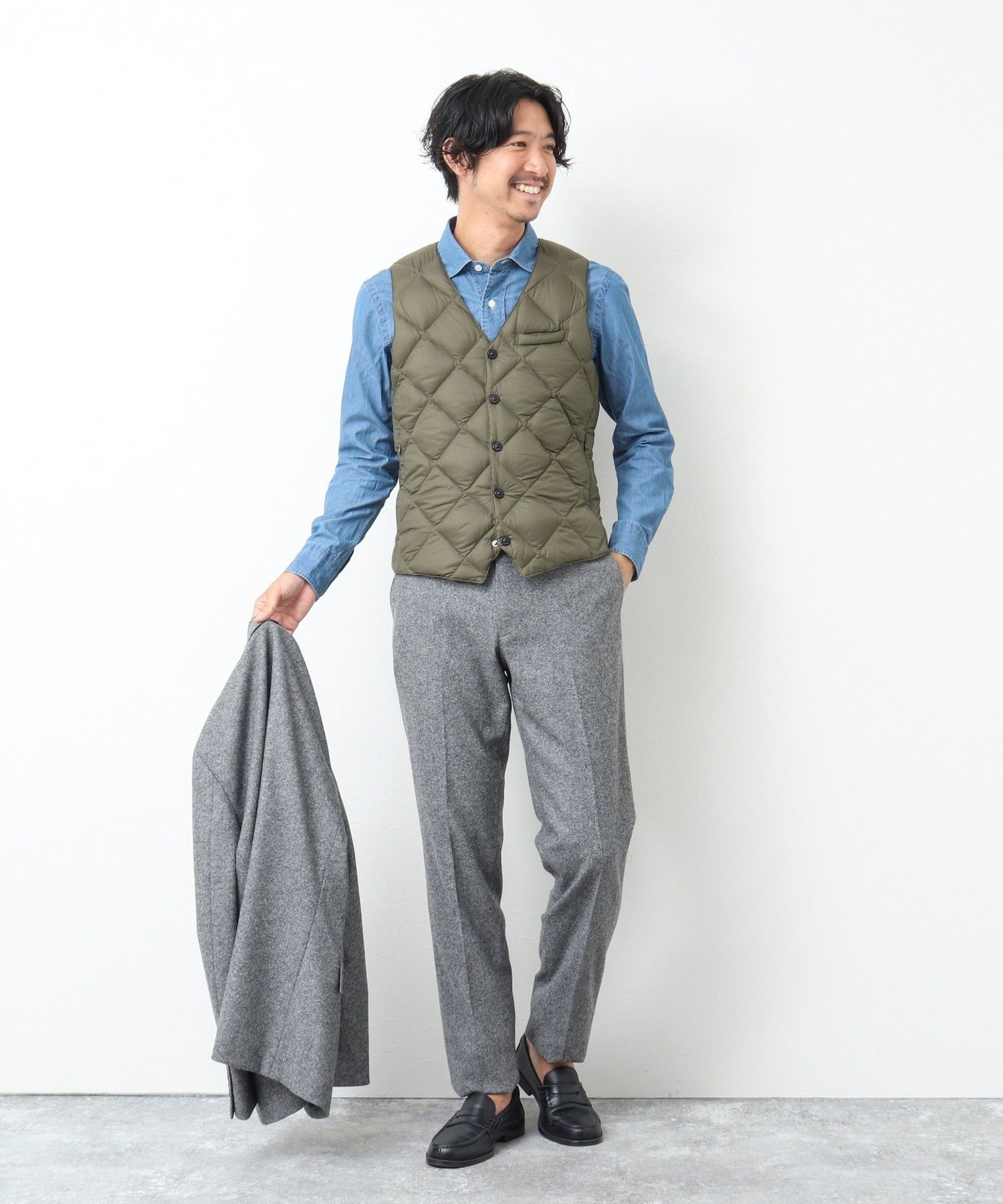 NOLLEY'S｜【TAION/タイオン】SINGLE SNAP BUTTON DOWN GILET