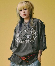 SELECT BRANDS GALFY/ガルフィー 闇に溶かされし犬ダメージ SS Tee(MENS) ジャックローズ トップス カットソー・Tシャツ ベージュ ブルー ブラック【送料無料】