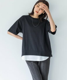 【SALE／20%OFF】GLOBAL WORK (W)ヘビロッTフェイクレイヤーSS グローバルワーク トップス カットソー・Tシャツ ブラック ブルー グレー ピンク ブラウン