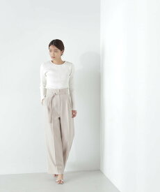 NATURAL BEAUTY BASIC ＜パウダリーツイルシリーズ＞タックワイドパンツ 24SS ナチュラルビューティベーシック パンツ その他のパンツ ベージュ グレー ホワイト【送料無料】