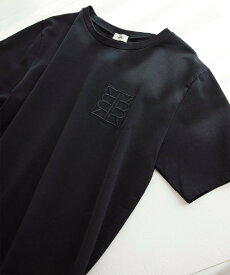 ROPE' アナグラム刺繍TEE ロペ トップス カットソー・Tシャツ ブラック ホワイト【送料無料】
