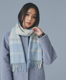 【SALE／40%OFF】grove ウールチェックマフラー【手洗い可】 グローブ ファッション雑貨 マフラー・ストール・ネックウォーマー ブルー ピンク イエロー ベージュ