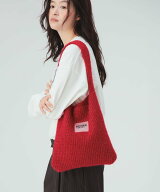 BEAMS HEART WOMEN グリッター ニット バッグ ビームス ハート バッグ その他のバッグ レッド ホワイト【…