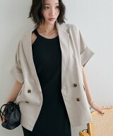 【SALE／10%OFF】Discoat 【新色追加/さらっとした着心地】テックリネン半袖シャツジャケット《WEB限定》…
