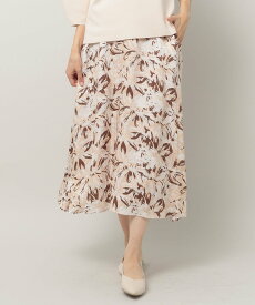 【SALE／46%OFF】Elura フラワージャガードスカート 大きいサイズ ゆったり 183740 エルーラ スカート ロング・マキシスカート ベージュ【送料無料】