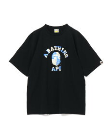 A BATHING APE LIQUID CAMO COLLEGE TEE ア ベイシング エイプ トップス カットソー・Tシャツ ブラック ホワイト【送料無料】