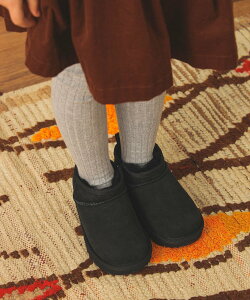 ���ǂ� �r�[���X UGG(R) / �L�b�Y CLASSIC ULTRA MINI (13.5~18.5cm) 25AW �M�t�g �v���[���g �u�[�c �R�h�� �r�[���X �V���[�Y�E�C �X�j�[�J�[ �u���E�� �u���b�N�y���������z