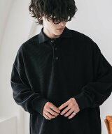Rocky Monroe 新色追加 オーバーサイズカットコーデュロイ・スエード長袖ポロシャツ ロッキーモンロー ト…
