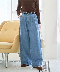 【SALE／20%OFF】FREAK'S STORE 2タックストレートデニムパンツ【限定展開】 フリークスストア パンツ ジーンズ・デニムパンツ ネイビー ブルー グレー【送料無料】