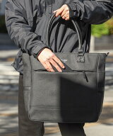 BEAMS HEART MEN 【定番/ノートPC収納/大容量/ストラップ付き】ポリエステル 杢素材 2WAY トートバッグ …