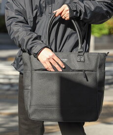BEAMS HEART MEN 【定番/ノートPC収納/大容量/ストラップ付き】ポリエステル 杢素材 2WAY トートバッグ ビームス ハート バッグ トートバッグ ブラック ベージュ グレー【送料無料】