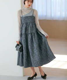 【SALE／20%OFF】VIS 【VISDRESS】ふくれジャガードフレアワンピース【洗える】 ビス ワンピース・ドレス ワンピース グレー ネイビー【送料無料】