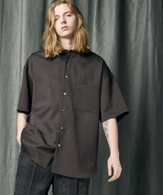 MAISON SPECIAL High Count Wool Prime-Over Short Sleeve Shirt メゾンスペシャル トップス シャツ・ブラウス グレー ブラック カーキ ホワイト ブルー パープル【送料無料】