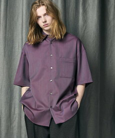 MAISON SPECIAL High Count Wool Prime-Over Short Sleeve Shirt メゾンスペシャル トップス シャツ・ブラウス グレー ブラック カーキ ホワイト ブルー パープル【送料無料】