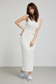 【SALE／40%OFF】rienda 【WEB限定】ポップコーンニットジャストウエストスカート リエンダ スカート ロング・マキシスカート ホワイト ブラック ピンク ブルー【送料無料】