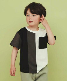 【SALE／30%OFF】THE SHOP TK 【110-160/洗濯機OK】縦切替えポケットTシャツ ザ ショップ ティーケー トップス カットソー・Tシャツ ブラック グリーン