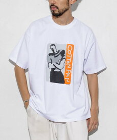 FREAK'S STORE レントン フロントプリントTシャツ / CP25SS-FH005 25AW フリークスストア トップス カットソー・Tシャツ ブラック ホワイト【送料無料】