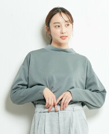 【SALE／50%OFF】MELROSE CLAIRE 【シンプルカットツイルハイネックプルオーバー】 メルローズクレール トップス カットソー・Tシャツ ホワイト ベージュ グリーン ブラック