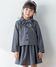 BeBe Petits Pois Vert 【お揃い】リボン付きチェック無地フォーマルスーツ上下セット(110~130cm) ベベ オンライン ストア スーツ・フォーマル スーツジャケット ネイビー ブラック【送料無料】