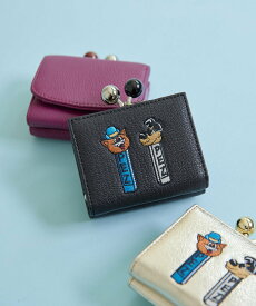 ear PAPILLONNER 【PEZ(ペッツ) ×ear】本革/コラボ三つ折りがま口財布 イア パピヨネ 財布・ポーチ・ケース 財布 ブラック パープル ゴールド【送料無料】