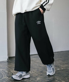 Rocky Monroe UMBRO 別注コラボ裏起毛ロゴ刺繍イージーワイドスウェットパンツ ロッキーモンロー パンツ ジャージ・スウェットパンツ ブラック グレー【送料無料】