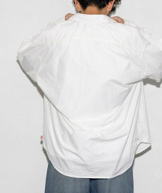 【SALE／50%OFF】HINSON レギュラーカラー ブロード ロングスリーブシャツ 25AW フリークスストア トップス シャツ・ブラウス ホワイト ブラック