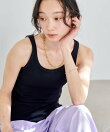 コットンモダール リブタンクトップ