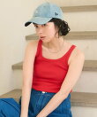 コットンモダール リブタンクトップ