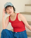 コットンモダール リブタンクトップ
