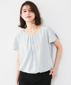 【SALE／30%OFF】UNTITLED 【通勤/二の腕カバー】タックデザインブラウス アンタイトル トップス シャツ・ブラウス グレー ホワイト ブラック ネイビー ピンク ブルー【送料無料】