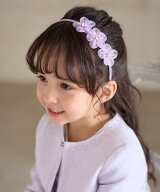 ANY KIDS フラワーカチューシャ エニィ ヘアアクセサリー カチューシャ・ヘアバンド ホワイト パープル