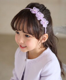 ANY KIDS フラワーカチューシャ エニィ ヘアアクセサリー カチューシャ・ヘアバンド ホワイト パープル