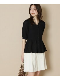 N. Natural Beauty Basic コットンレースペプラムブラウス エヌ ナチュラルビューティーベーシック* トップス シャツ・ブラウス ブラック ホワイト グリーン【送料無料】