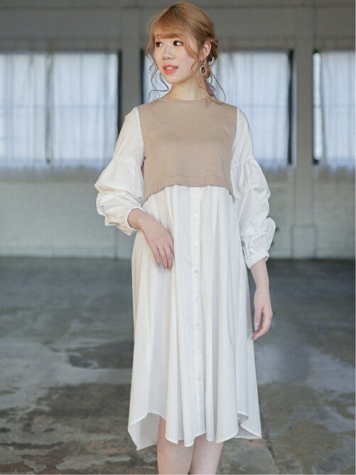 Clear タックスリーブレイヤードシャツワンピース Rakuten Fashion 楽天ファッション 旧楽天ブランドアベニュー Cv0964