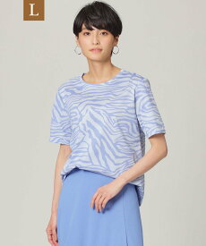 【SALE／20%OFF】EVEX by KRIZIA 【L】【ウォッシャブル】エスニックタイガープリントTシャツ サンヨー エルサイズ トップス カットソー・Tシャツ オレンジ グレー ブルー【送料無料】