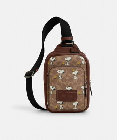 【SALE／40%OFF】COACH OUTLET 【COACH X PEANUTS】レーサー スリング パック・シグネチャー キャンバス・スヌーピー プリント コーチ　アウトレット バッグ ボディバッグ・ウエストポーチ ベージュ【送料無料】