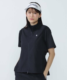 【SALE／50%OFF】PEARLY GATES Peロゴ柄刺繍フルジップベスト パーリーゲイツ トップス その他のトップス ネイビー ベージュ【送料無料】