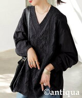 antiqua [antiqua] 刺繍ブラウス IYA-00083 アンティカ トップス シャツ・ブラウス ブラック【送料無料】
