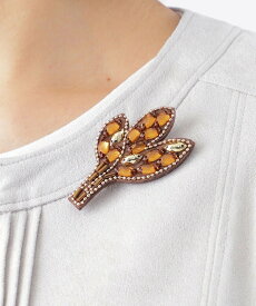 TRANS WORK フェルトブローチ(リーフ) トランスワーク アクセサリー・腕時計 ブローチ・コサージュ・バッジ シルバー ゴールド【送料無料】