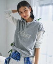 ロゴ刺繍フード付きベスト