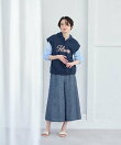 ロゴ刺繍フード付きベスト