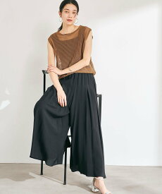 【SALE／10%OFF】UNITED ARROWS green label relaxing 【WEB限定】＜at ease＞ キュロット パンツ ユナイテッドアローズ グリーンレーベルリラクシング パンツ キュロット ブラック ホワイト ブラウン【送料無料】