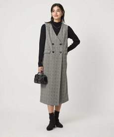 【SALE／50%OFF】UNITED ARROWS green label relaxing [size SHORTあり]ウールライク ジャンパースカート ユナイテッドアローズ グリーンレーベルリラクシング ワンピース・ドレス ジャンパースカート ベージュ ネイビー【送料無料】