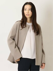 【SALE／44%OFF】m.f.editorial ECOウール ノーカラーショートコート タカキュー ジャケット・アウター ピーコート ブラック グレー ベージュ【送料無料】