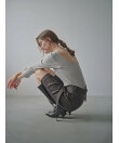 ロングスリーブリブトップス(カップ付き)