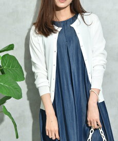 【SALE／60%OFF】INTERPLANET 【マシーンウォッシャブル・UV・接触冷感】パール釦クルーカーディガン インタープラネット トップス カーディガン レッド ホワイト ブラック グレー