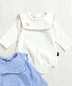 【SALE／30%OFF】apres les cours セーラー衿ボディースーツ エフオーオンラインストア マタニティウェア・ベビー用品 ロンパース・カバーオール ブルー ホワイト