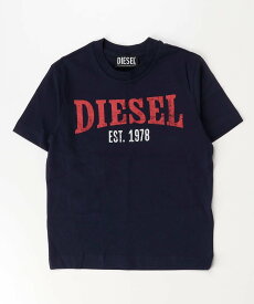 【SALE／39%OFF】DIESEL DIESEL ディーゼル Kids & Junior ブランドロゴ半袖Tシャツカットソー シフォン トップス カットソー・Tシャツ ネイビー グレー【送料無料】