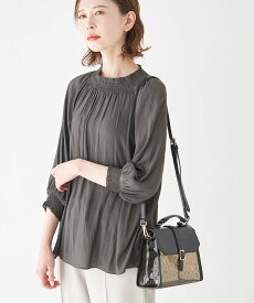 【SALE／44%OFF】ROPE' PICNIC シャーリングフリルシアーブラウス ロペピクニック トップス シャツ・ブラウス グレー ベージュ グリーン パープル